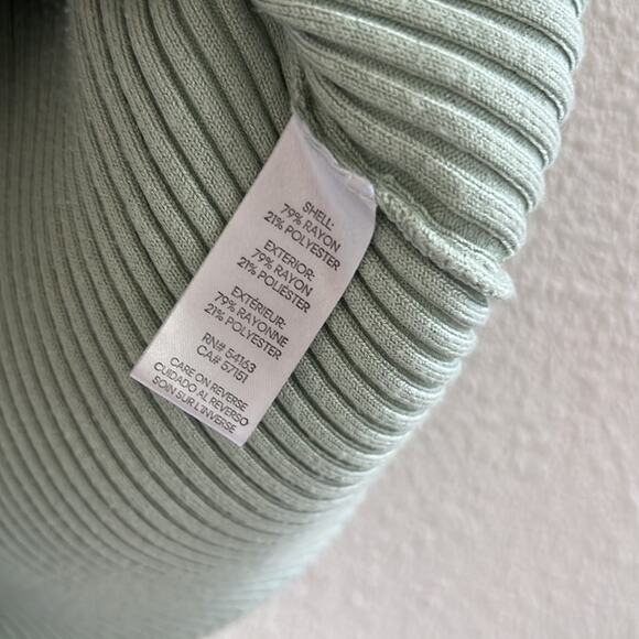 Calvin Klein Jeans Top Ribbed Light Mint Green Collar Academia Button Crop Small - Picture 6 of 7